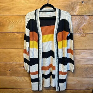 FCT with love Womens open cardigan Sm tan brown orange yellow fall Halloween Y2K